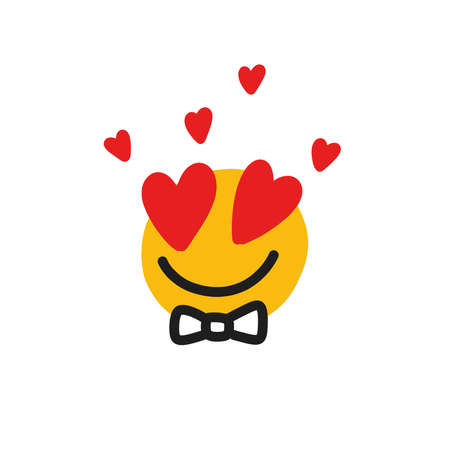 love emoji doodle icon, vector illustrationのイラスト素材