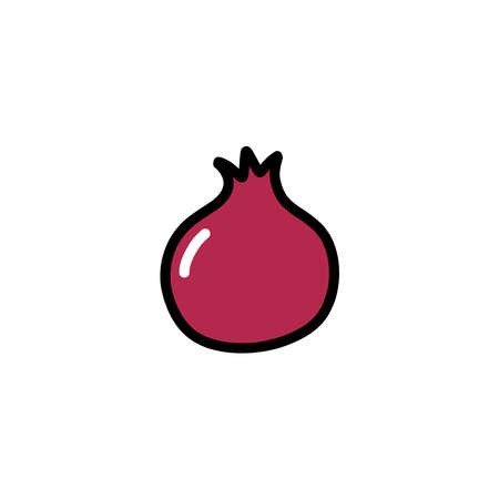 pomegranate doodle icon, vector illustrationのイラスト素材