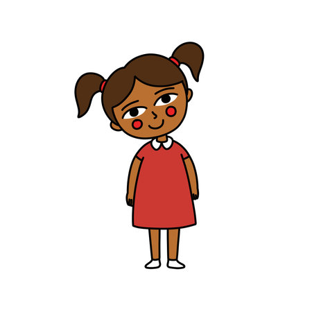 girl doodle icon, vector illustrationのイラスト素材