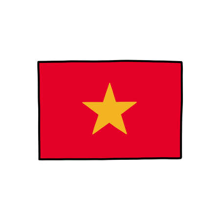 Flag of Vietnam doodle icon, vector illustrationのイラスト素材
