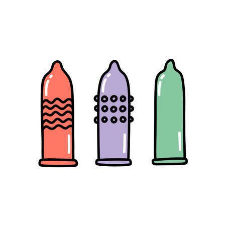 condoms doodle icon, vector illustrationのイラスト素材