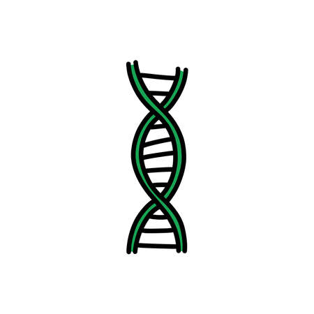 dna molecule structure doodle icon, vector illustrationのイラスト素材