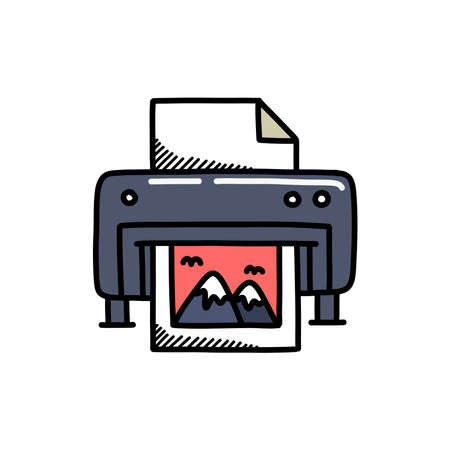 digital print doodle icon, vector illustrationのイラスト素材
