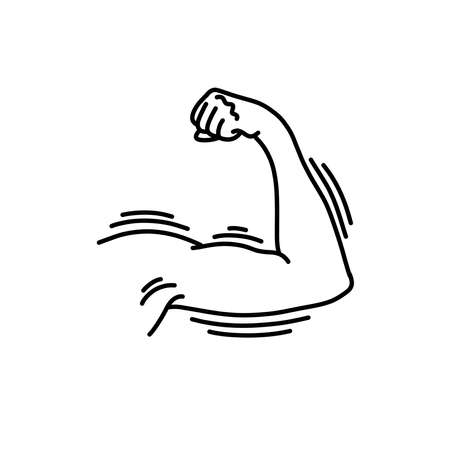 strong arm doodle icon, vector illustrationのイラスト素材