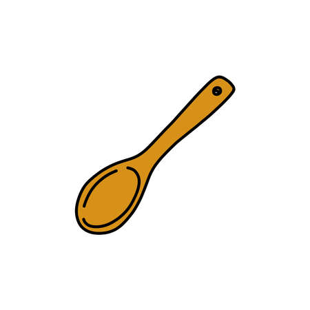 kitchen spoon doodle icon, vector illustrationのイラスト素材