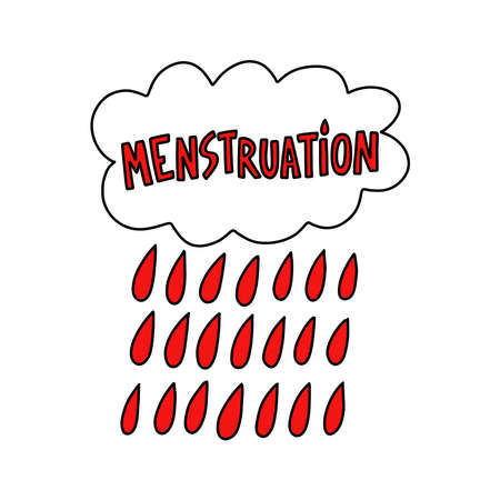 menstruation doodle icon, vector illustrationのイラスト素材