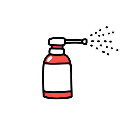 spray for the throat doodle icon, vector illustrationのイラスト素材