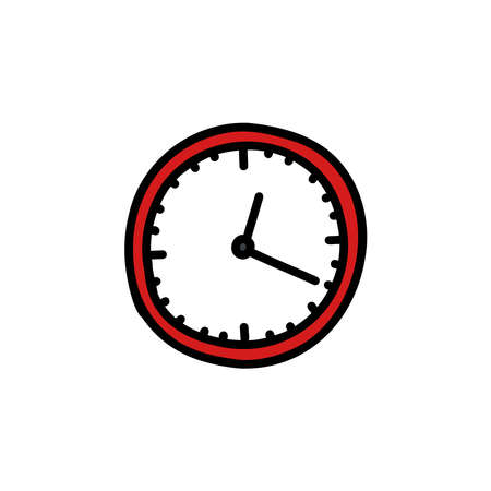 clock doodle icon, vector illustrationのイラスト素材