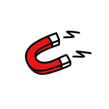 magnet doodle icon, vector illustrationのイラスト素材