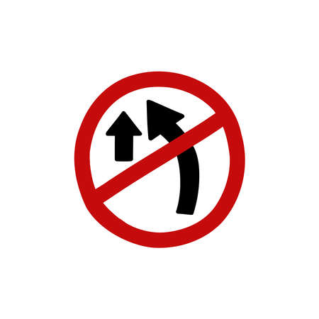 no overtaking sign doodle icon, vector illustrationのイラスト素材