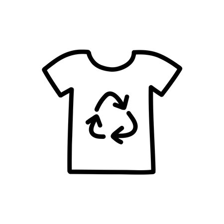 clothes recycling sign doodle icon, vector illustrationのイラスト素材