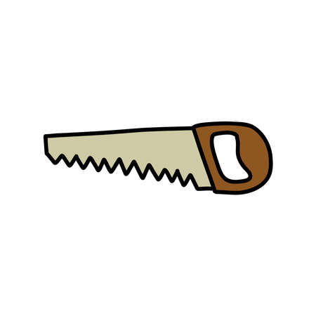 saw doodle icon, vector illustrationのイラスト素材