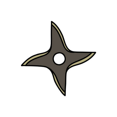 shuriken doodle icon, vector illustrationのイラスト素材