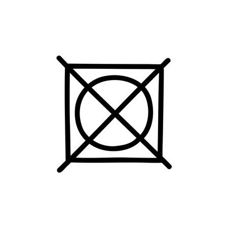 do not tumble dry symbol doodle icon, vector illustrationのイラスト素材