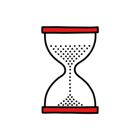 hourglass doodle icon, vector illustration