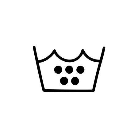 machine wash hot symbol doodle icon, vector illustrationのイラスト素材