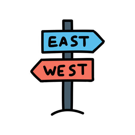 road sign doodle icon, vector illustrationのイラスト素材