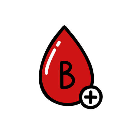 blood type doodle icon, vector illustrationのイラスト素材