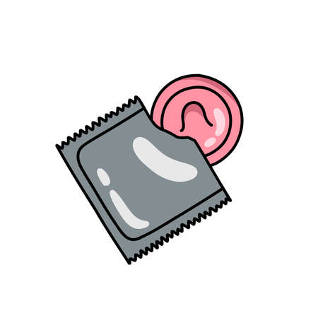 condom doodle icon illustrationのイラスト素材