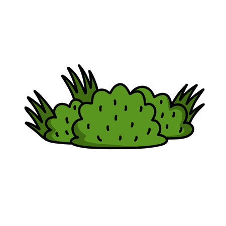 bushes and grass doodle icon, vector illustrationのイラスト素材