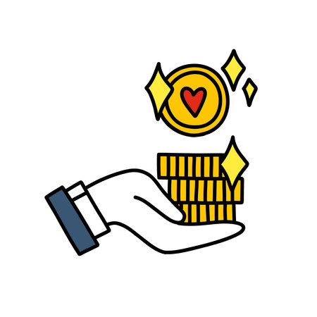 donation doodle icon, vector illustrationのイラスト素材
