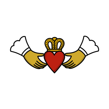 claddagh symbol doodle icon, vector illustrationのイラスト素材