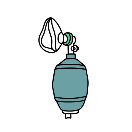 bag valve mask doodle icon, vector illustrationのイラスト素材