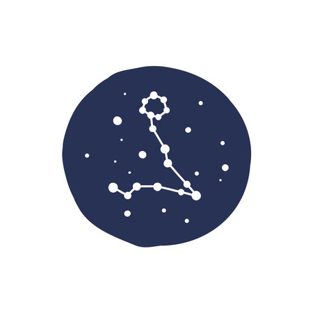 pisces constellation doodle icon, vector illustrationのイラスト素材