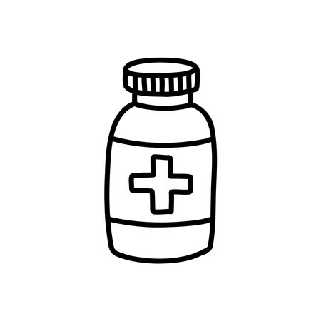 medicine doodle icon, vector illustrationのイラスト素材