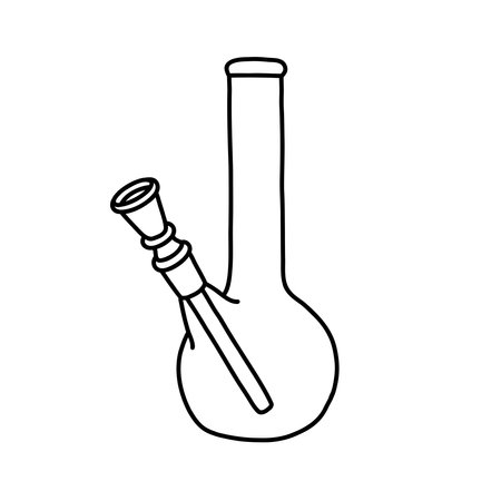 smoking bong doodle icon, vector illustrationのイラスト素材