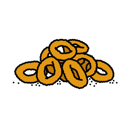 onion rings doodle icon, vector illustrationのイラスト素材