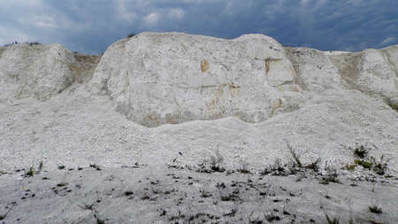 Beautiful chalk mountains in the Sumy region - an original background.