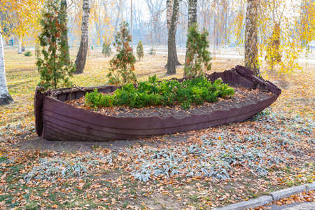 Boat on the shoreの写真素材