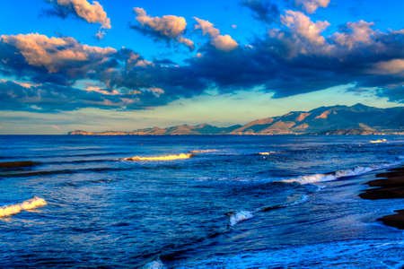 Summer morning coast of the Tyrrhenian Sea.の写真素材