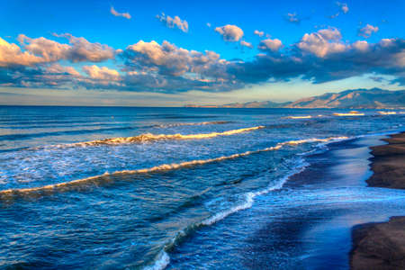 Summer morning coast of the Tyrrhenian Sea.の写真素材
