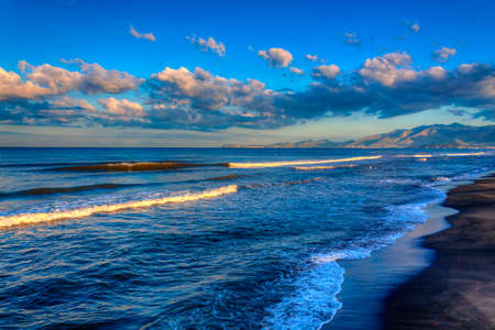 Summer morning coast of the Tyrrhenian Sea.の写真素材