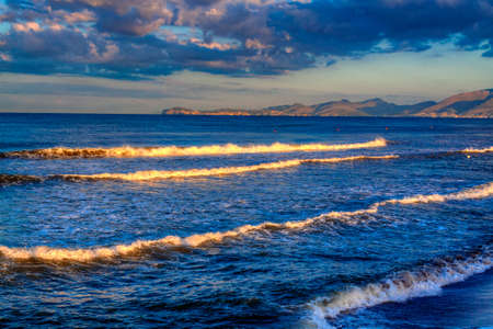 Summer morning coast of the Tyrrhenian Sea.の写真素材