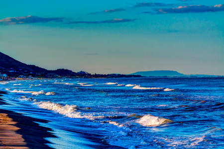 Summer morning coast of the Tyrrhenian Sea.の写真素材