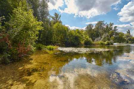 The Psel river in the autumn.の写真素材