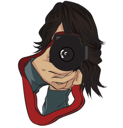 Woman photographerのイラスト素材