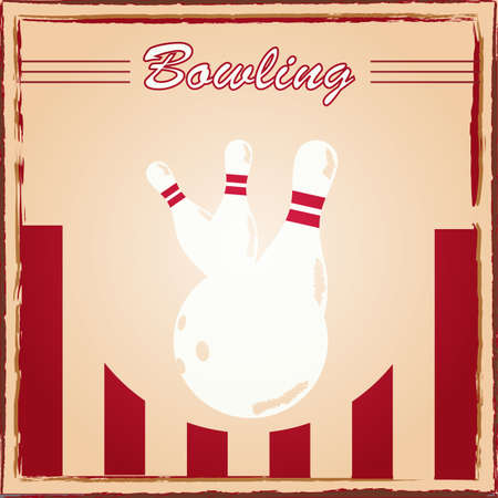 Vintage bowling posterのイラスト素材
