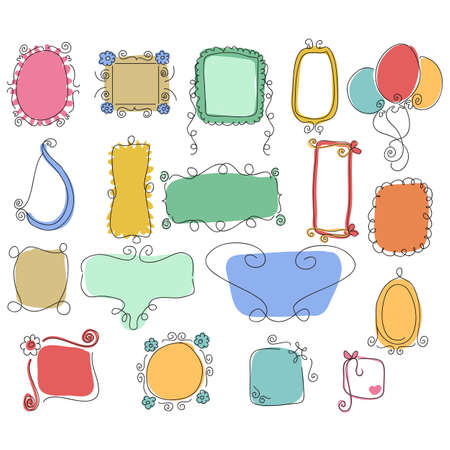 victorian frames hand drawn vectorのイラスト素材