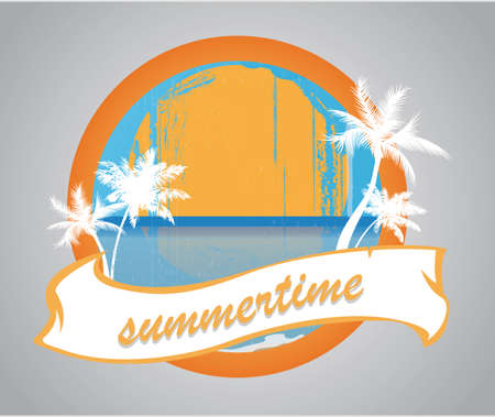 summertime labelのイラスト素材