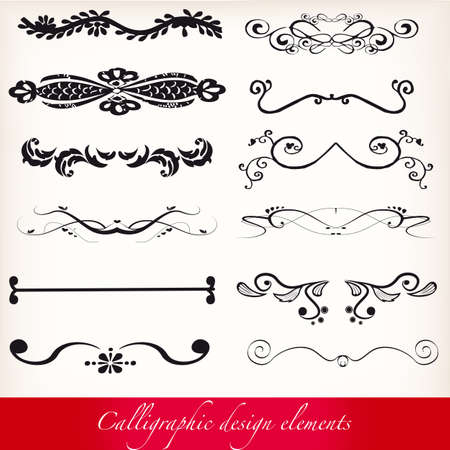calligraphic design elementsのイラスト素材