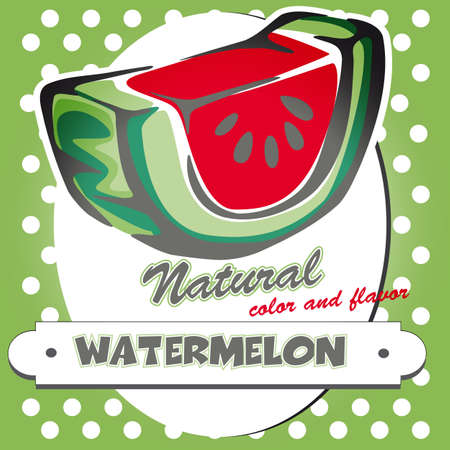 retro watemelon posterのイラスト素材