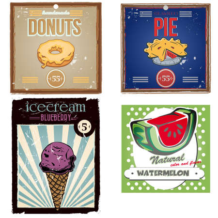 Collection of vintage postersのイラスト素材