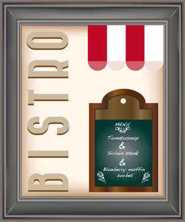 Vintage bistro poster with menu chalkboardのイラスト素材