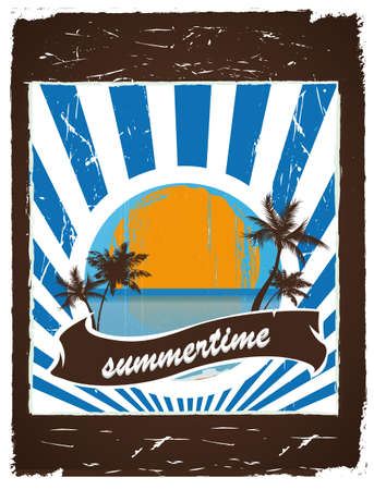 summertime posterのイラスト素材