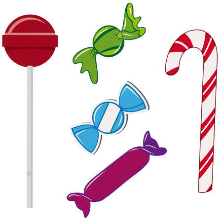 collection of candy and sweetsのイラスト素材