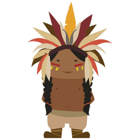 Cartoon image of a Native Americanのイラスト素材